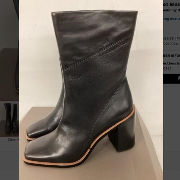 NIB Franco Sarto Stevie Black Leather Square Toe Boot, sz 10 - Picture 8 of 10